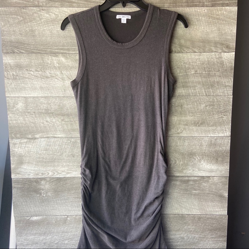 James Perse Skinny crew neck tank gray knit dress - Picture 2 of 11